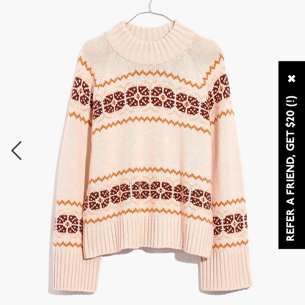 Brand new Overbrook Fair Isle Mockneck Sweater size small